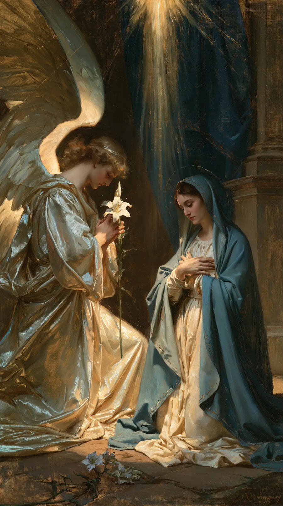 The Annunciation - Celestial Annunciation in Blue Ivory and Gold · Portrait n° 3