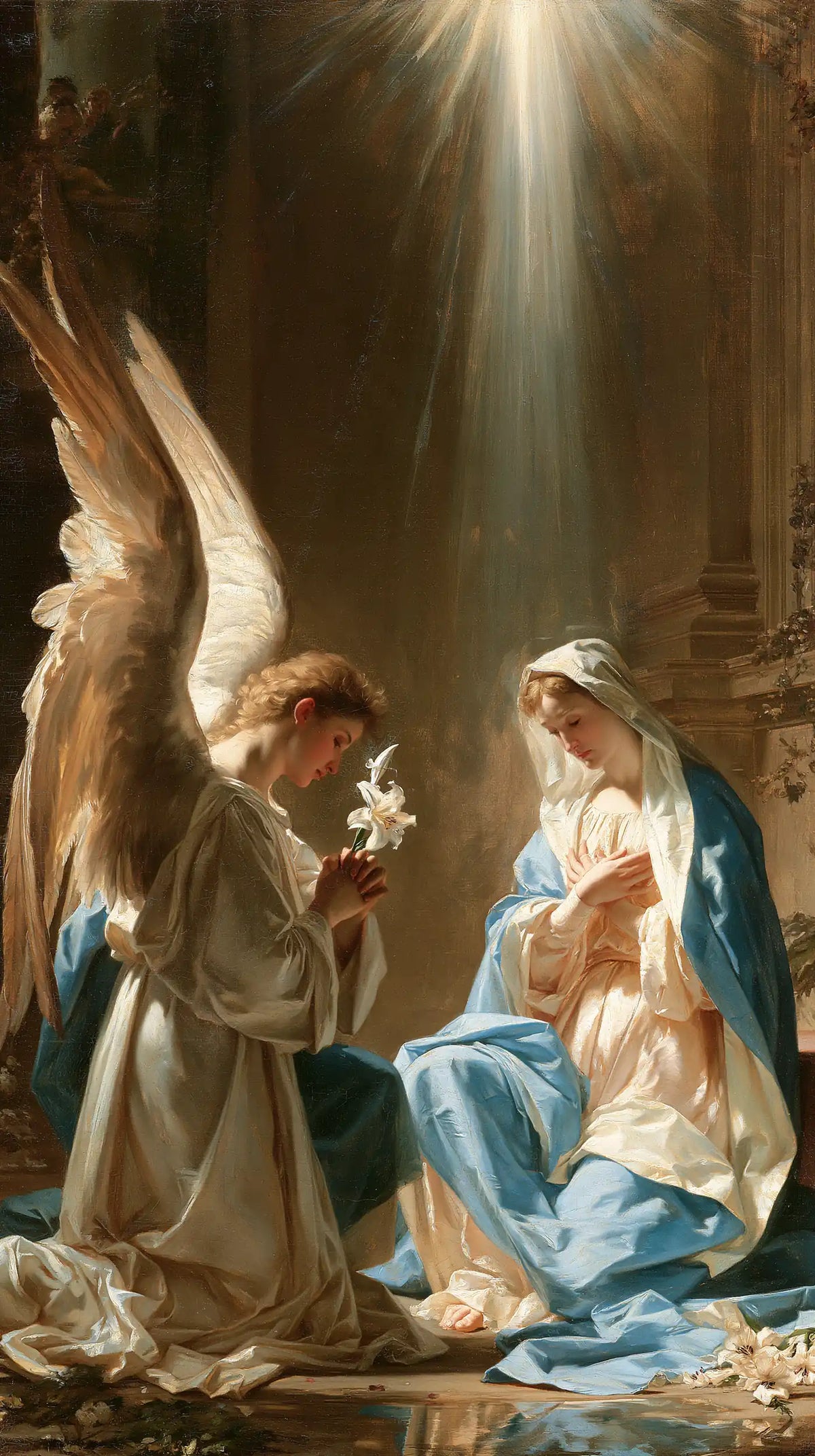 The Annunciation — Blue Unfurled beneath the Golden Star
