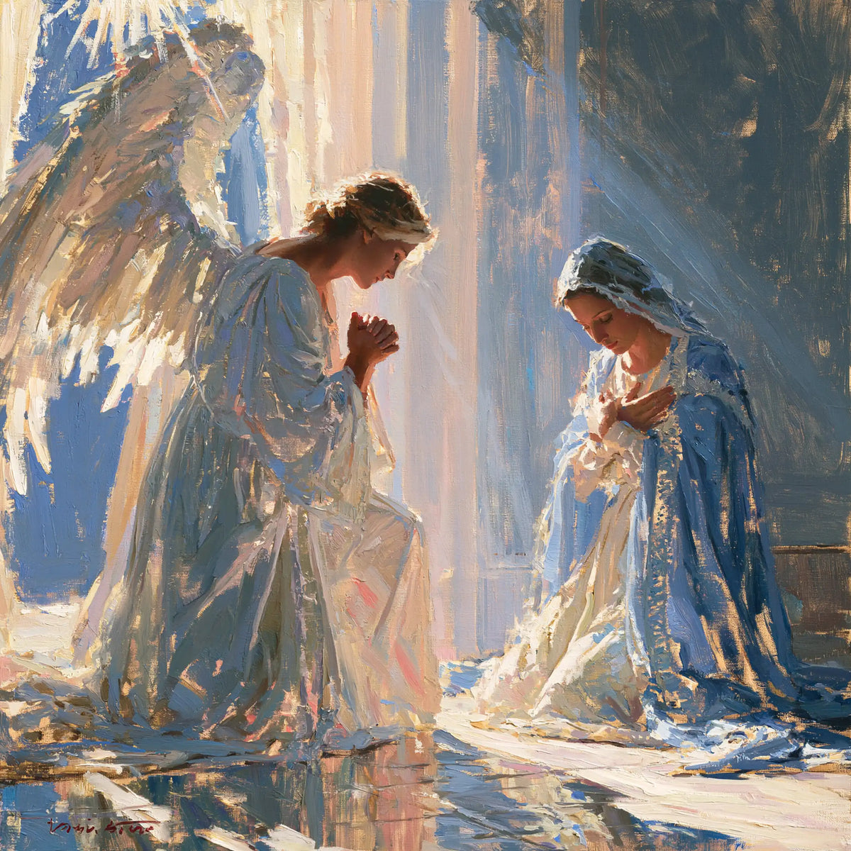 The Annunciation — Wings in Fragmented Light