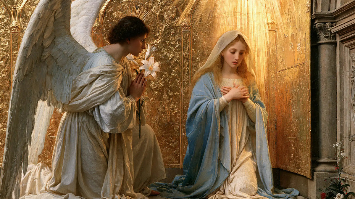 The Annunciation — The White Veil beside the Gray Pillar