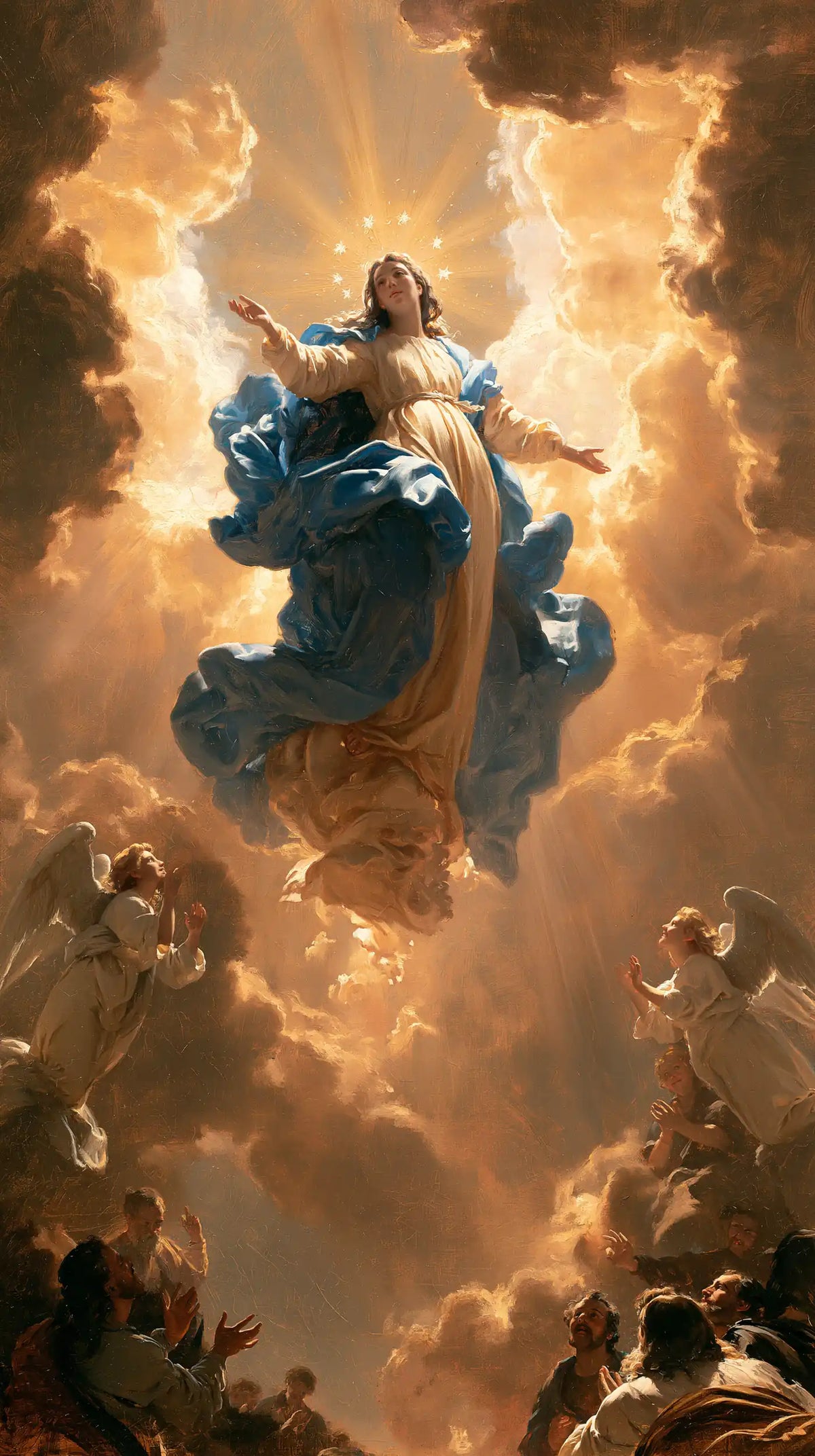 The Assumption of Mary — Ascent in the Flame of Clouds