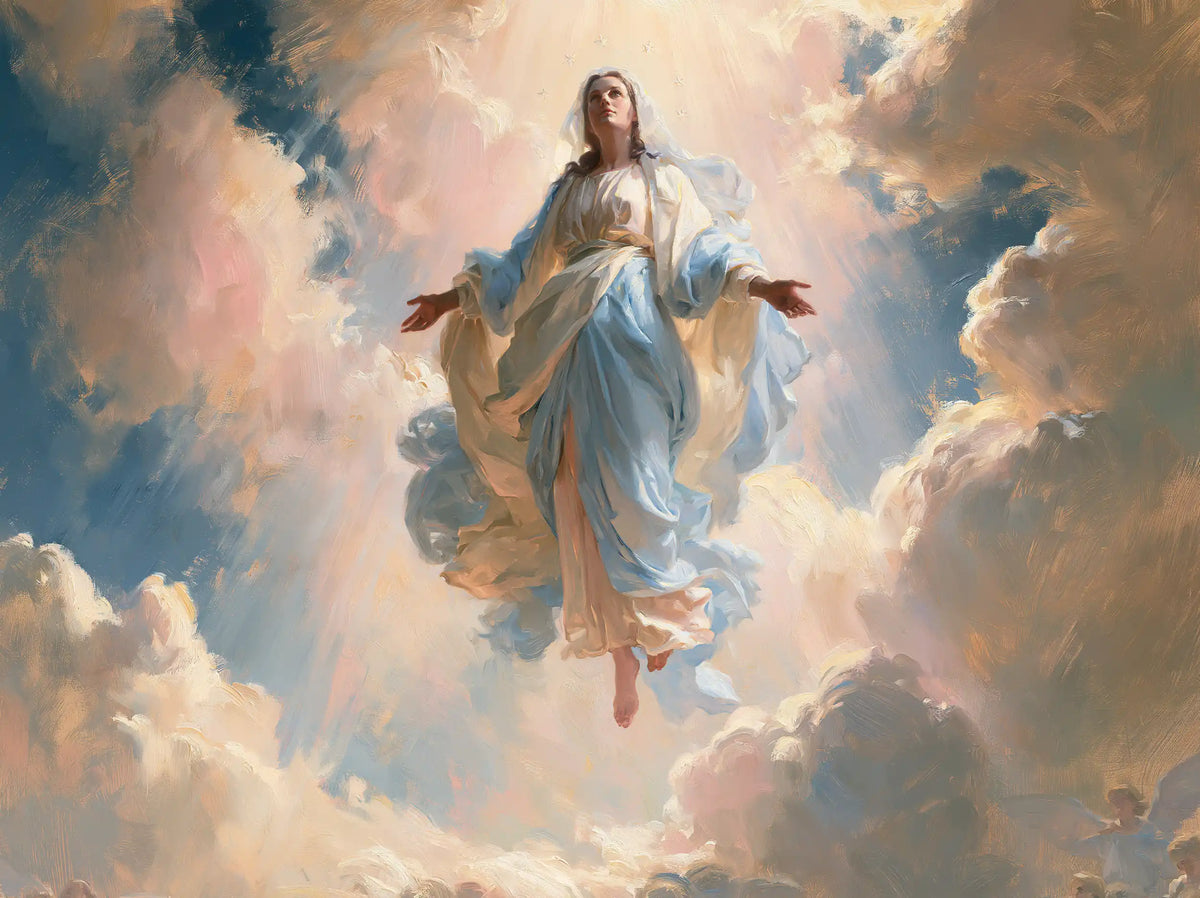 The Assumption of Mary — The Rose-Tinted Step in Pearly Air