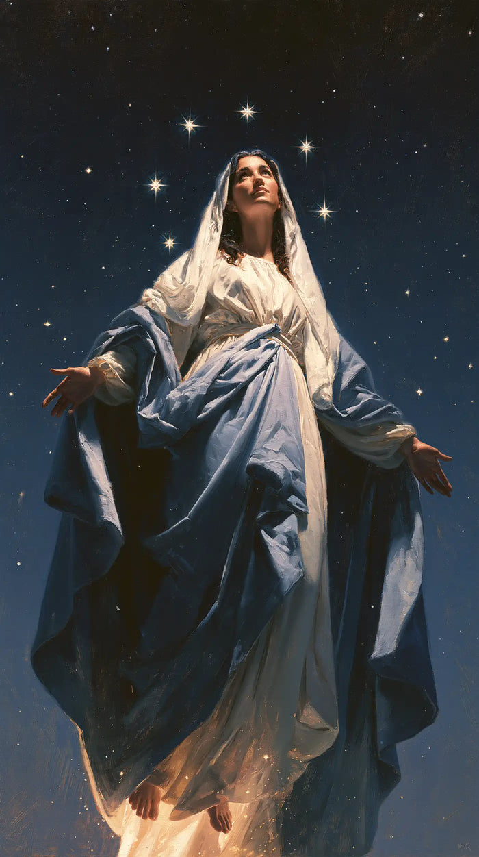The Assumption of Mary — The White Crown in Dark Azure