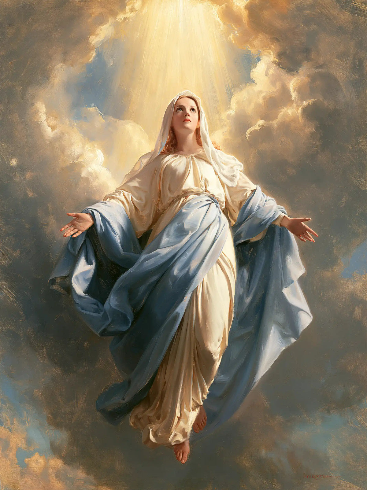 The Assumption of Mary — The Rose-Tinted Gaze Beneath the Pale Sun