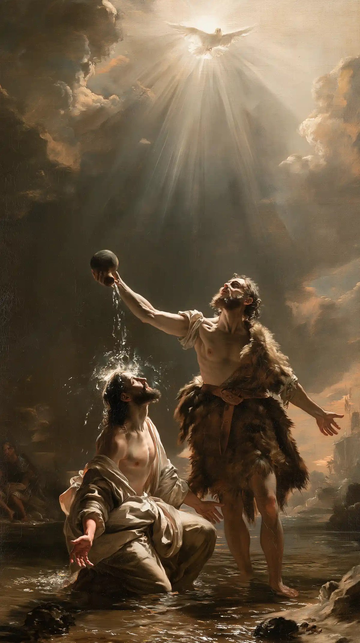 The Baptism of Jesus – Theatrical Baroque · Kneeling in the Jordan · Portrait no. 4
