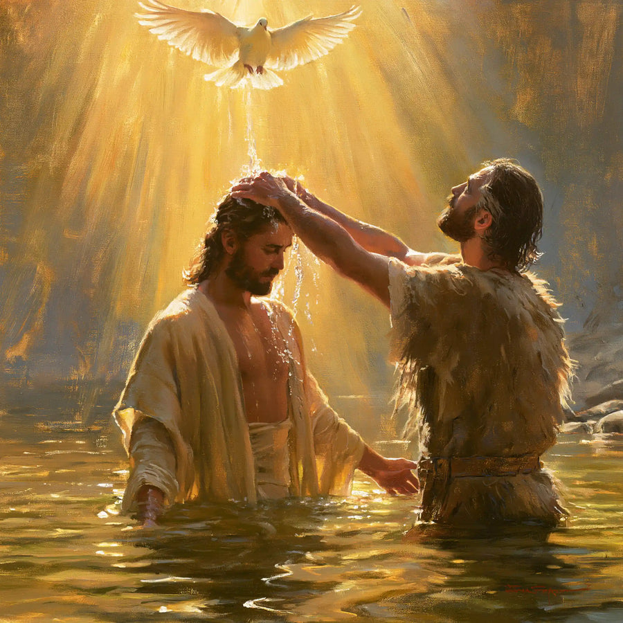 The Baptism of Jesus – Sacred Gold · Standing in the Jordan · Square no. 5