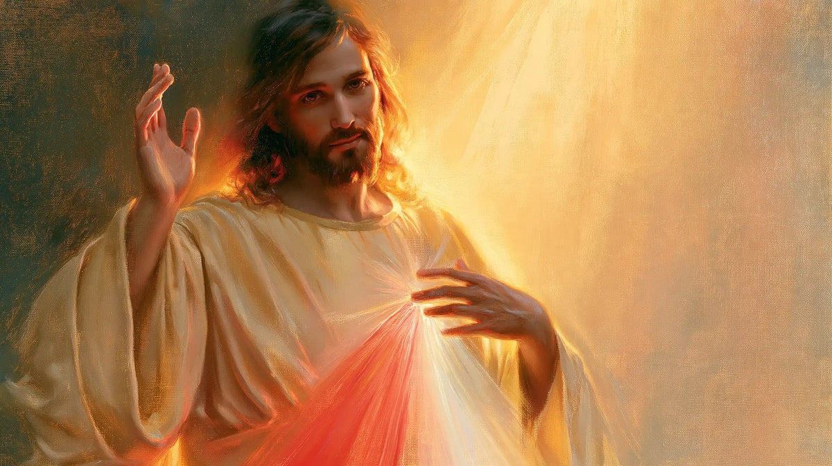 Divine Mercy Jesus — The Welcome in Veiled Sunlight