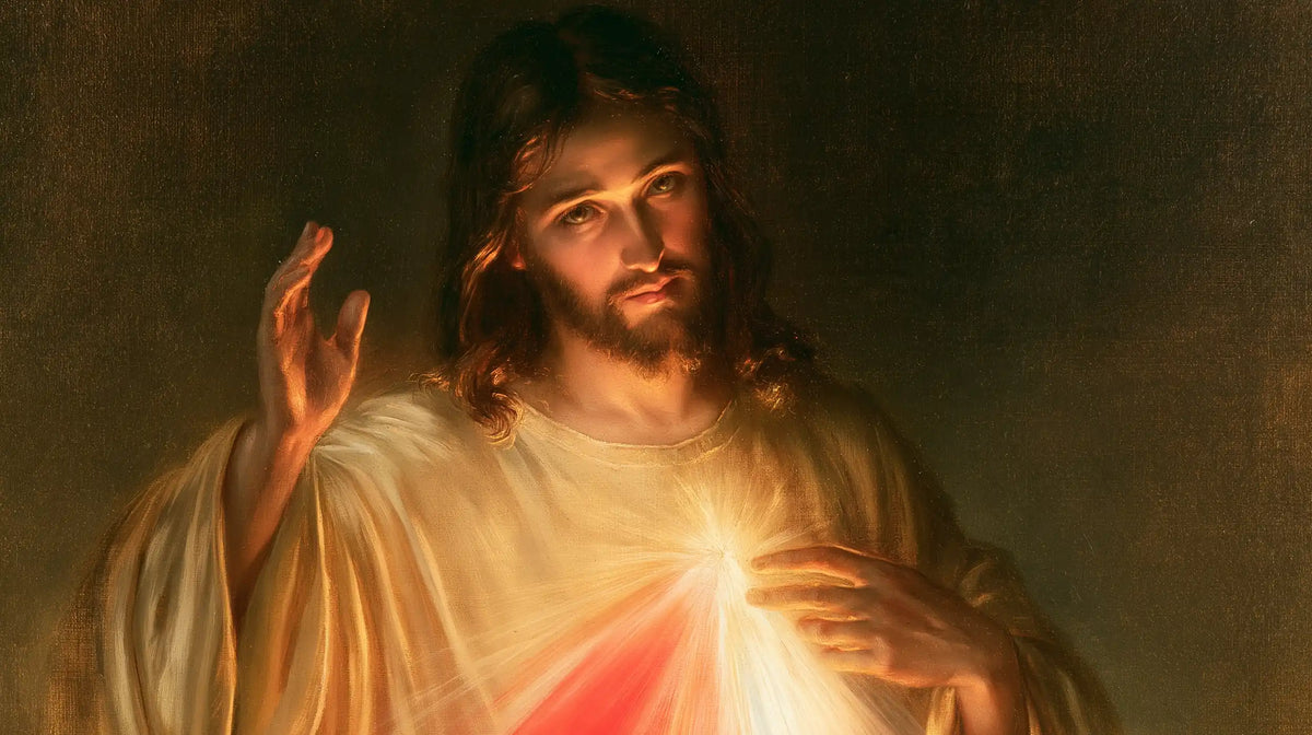 Divine Mercy Jesus — The Gaze Above the Inner Star