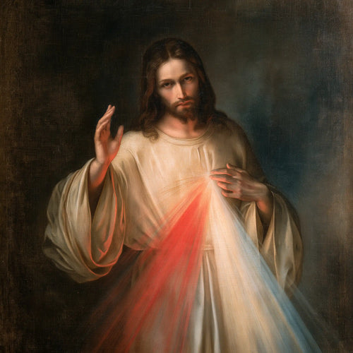 Divine Mercy Jesus in Florentine Renaissance style in Florentine Renaissance style, square Christian artwork no. 2