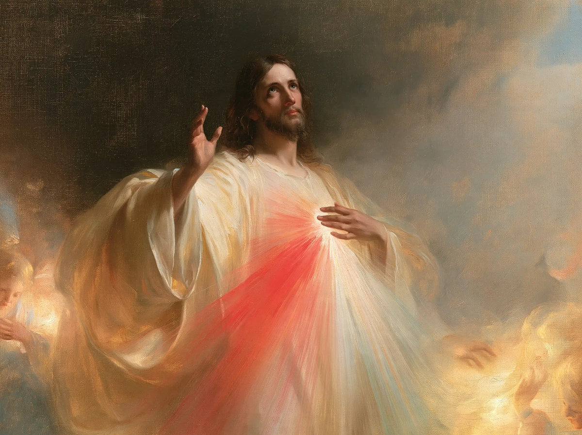 Divine Mercy Jesus — The Gaze Toward Heavenly Dawn