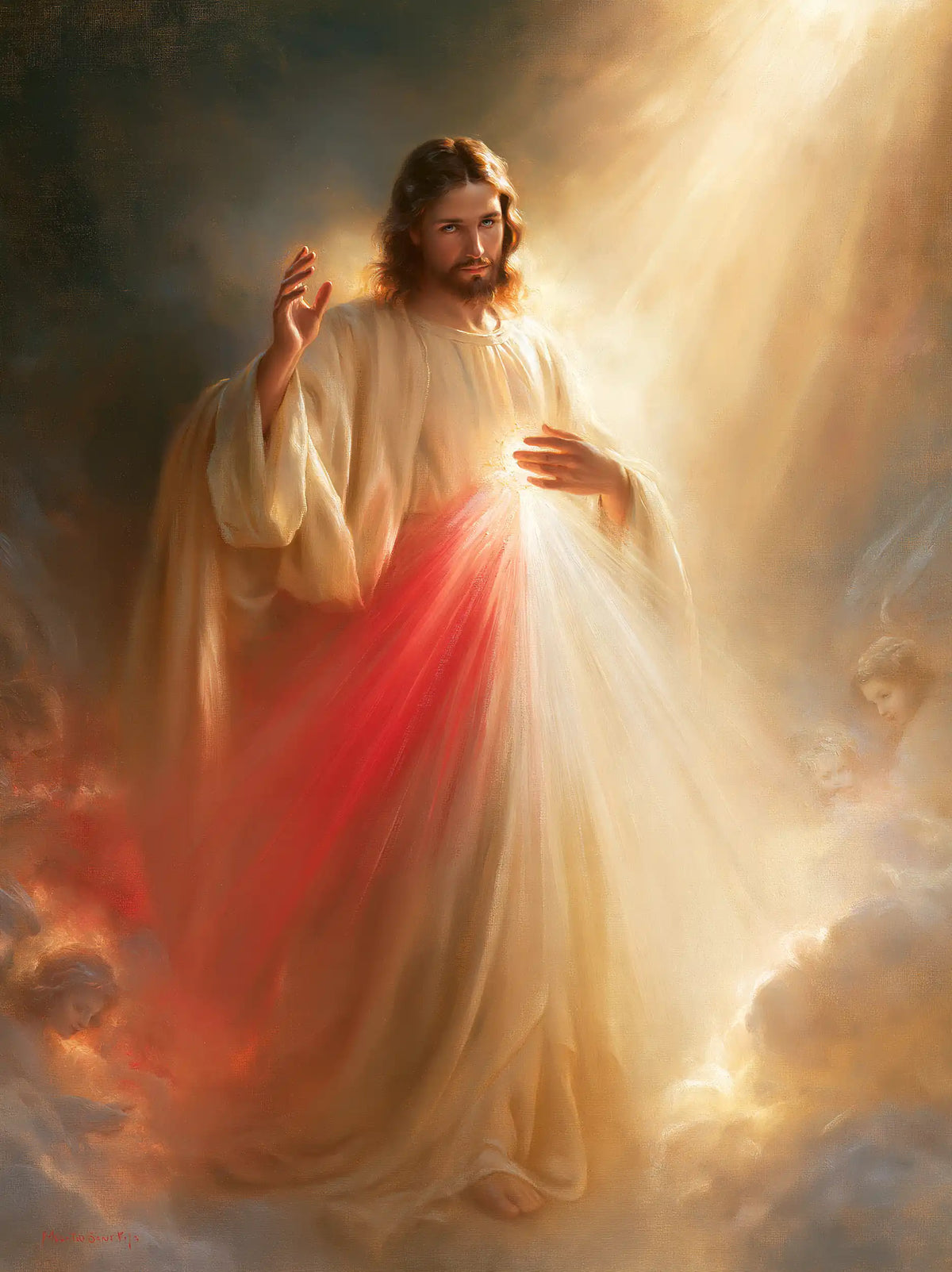 Divine Mercy Jesus — Beneath the Great Ray of Heaven