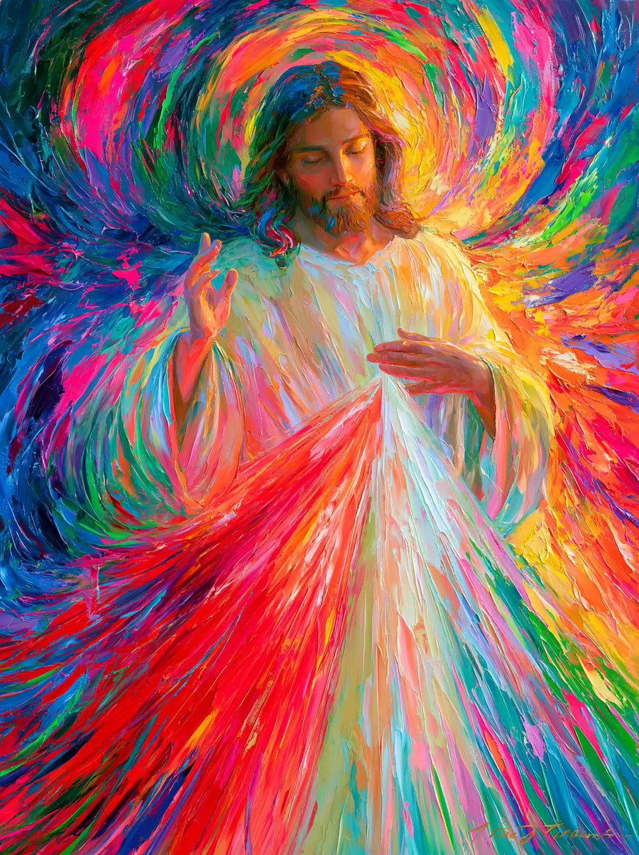 Divine Mercy Jesus – Ultra-Vibrant Expressionism · Portrait no. 5