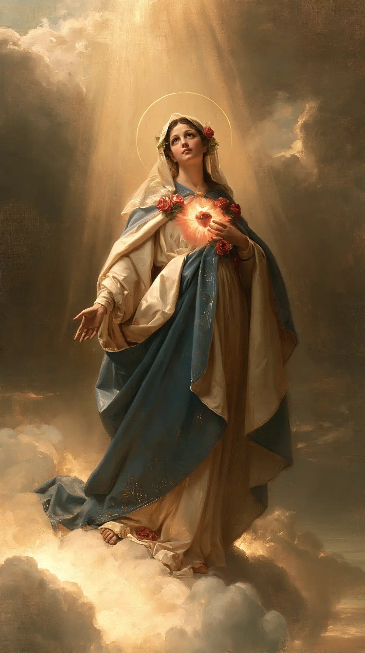 The Immaculate Heart of Mary — The Offered Hand Beneath the Heavenly Opening