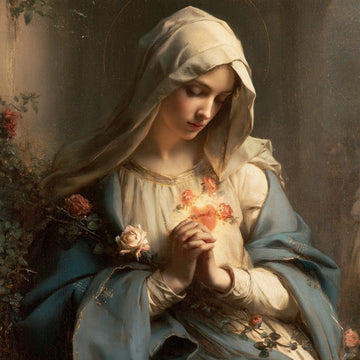 Immaculate Heart of Mary - Mary in Prayer with the Immaculate Heart · Square n° 7