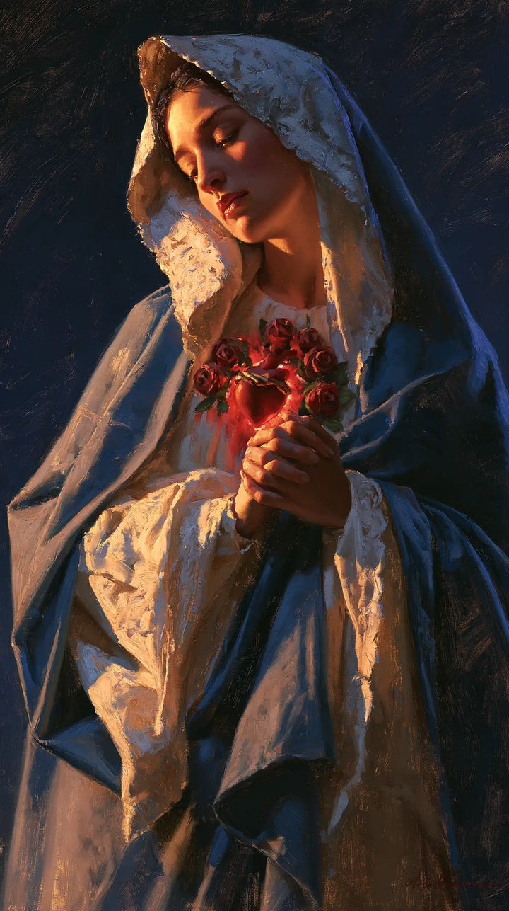 Immaculate Heart of Mary - Midnight Blue Chiaroscuro · Portrait n° 4