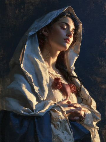 Immaculate Heart of Mary - Midnight Blue Chiaroscuro · Portrait n° 12
