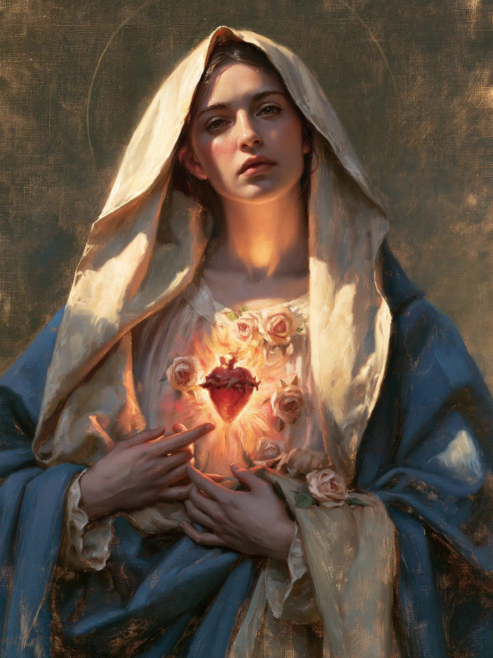 The Immaculate Heart of Mary — Palms Resting in the Heart’s Reflection
