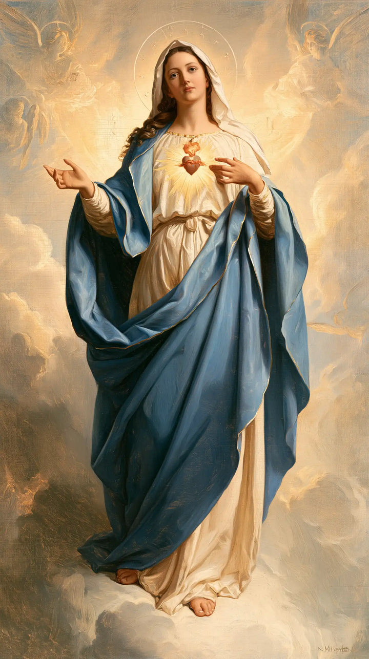 The Immaculate Heart of Mary — The Raised Palm in Golden Daylight