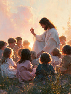Jesus and the Children — Little Backs in the Morning Glow