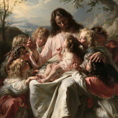 Jesus and the Children — The Child in Rose in the Peaceful Garden