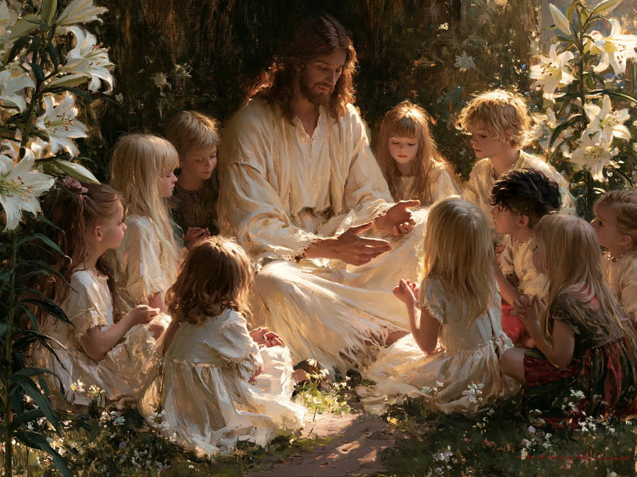 Jesus and the Children - Symbolist · Landscape n° 11