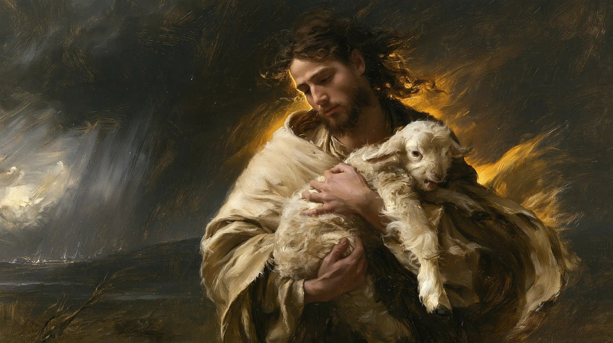 Jesus and the Lamb - Jesus Protecting the Lamb · Landscape n° 10
