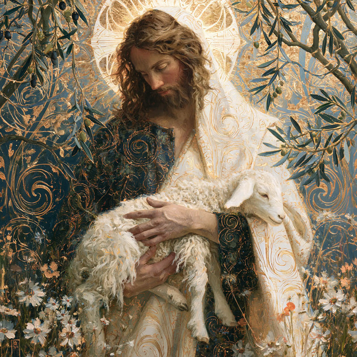 Jesus and the Lamb — The Vigil Between Ivory and Blue