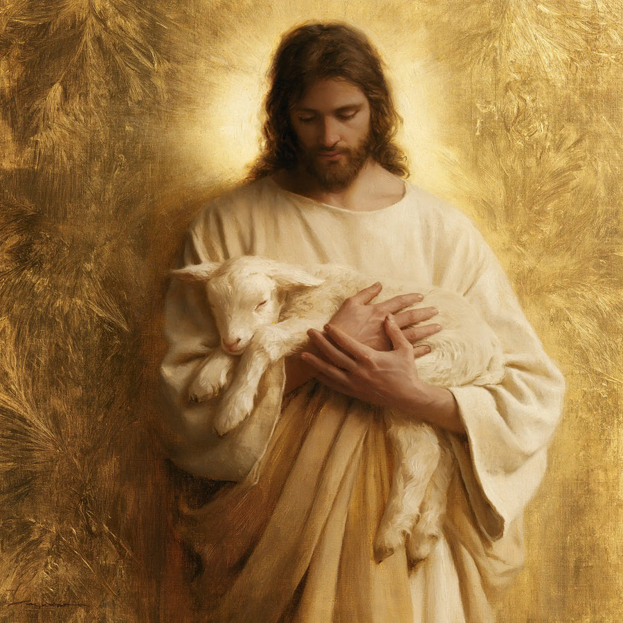 Jesus and the Lamb - Sacred Gold · Square n° 1
