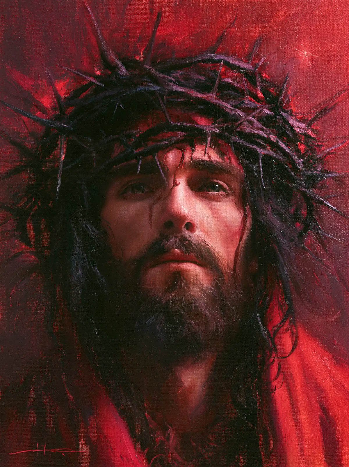 Jesus Crowned with Thorns — The High Crown against the Red Storm