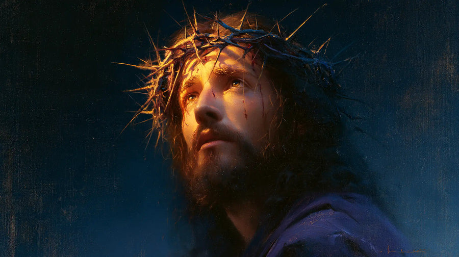 Jesus Crowned with Thorns — Eyes in the Nocturnal Golden Window