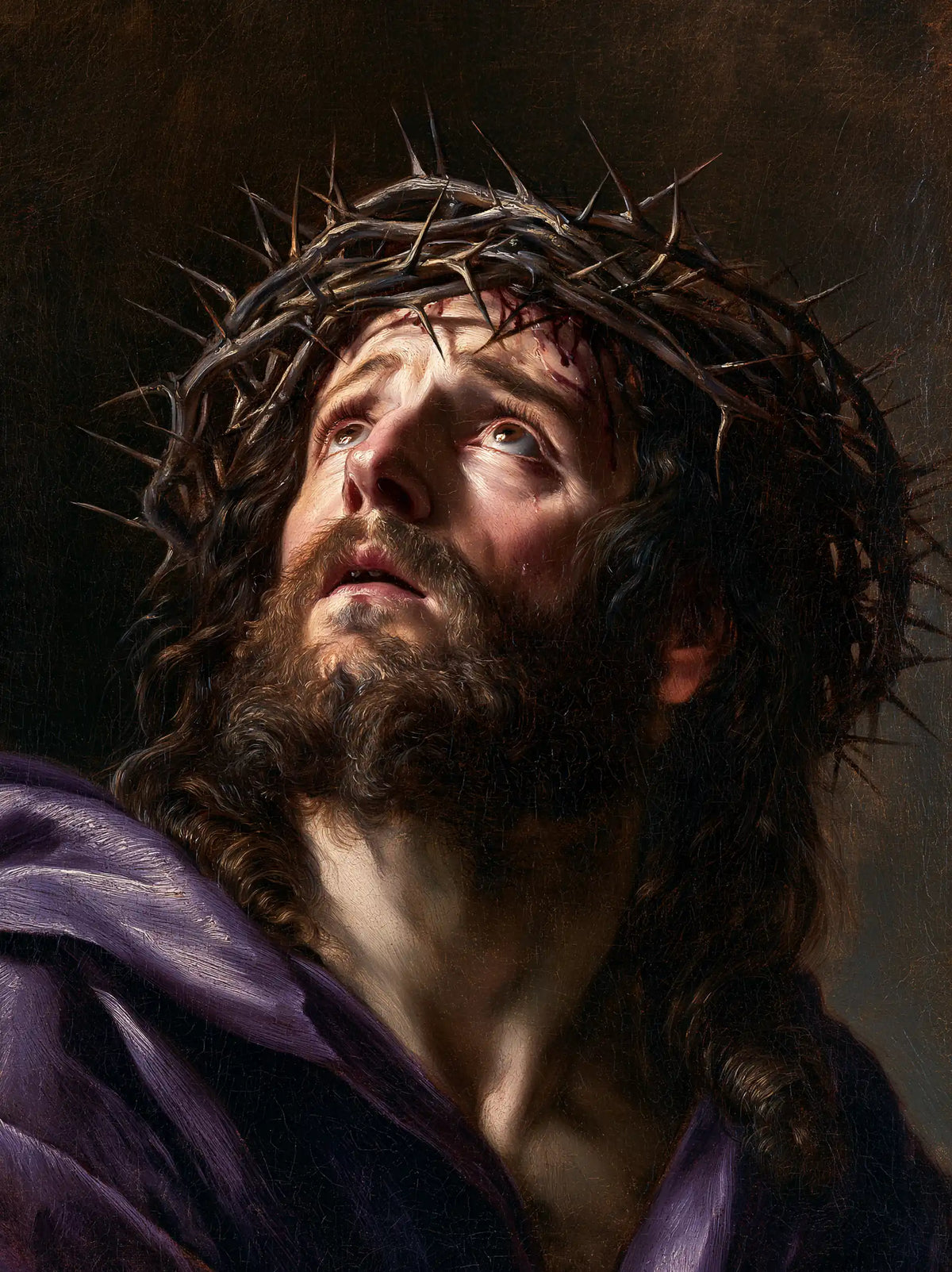 Jesus Crowned with Thorns — Sorrow in Satin Reflections