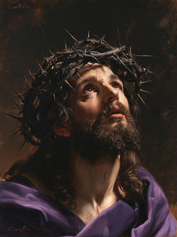 Jesus Crowned with Thorns — The Contemplative Gaze in Deep Brown