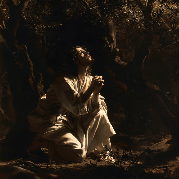 Jesus in Gethsemane — White Repose among the Roots