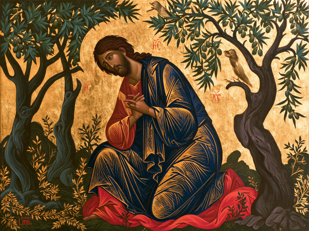 Jesus in Gethsemane - Contemporary Byzantine · Landscape n° 7