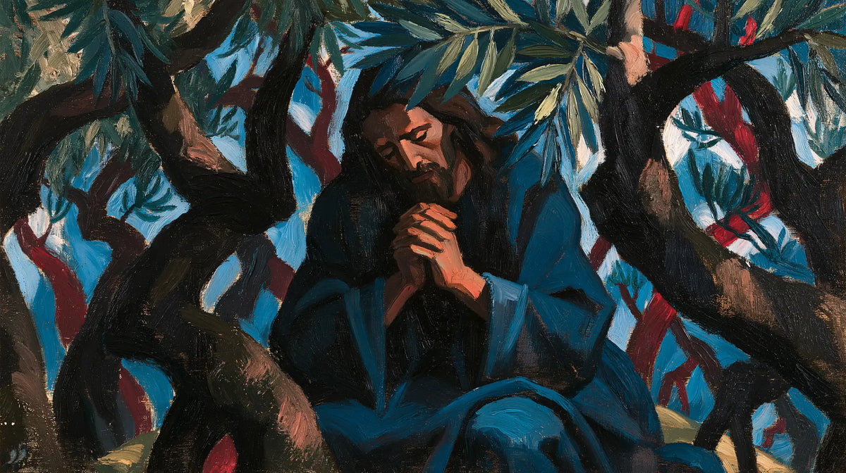 Jesus in Gethsemane — Prayer among Torn Boughs