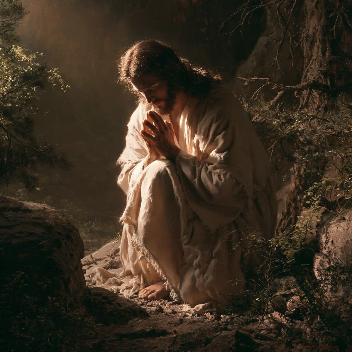 Jesus in Gethsemane - Sacred Agony · Square n° 1