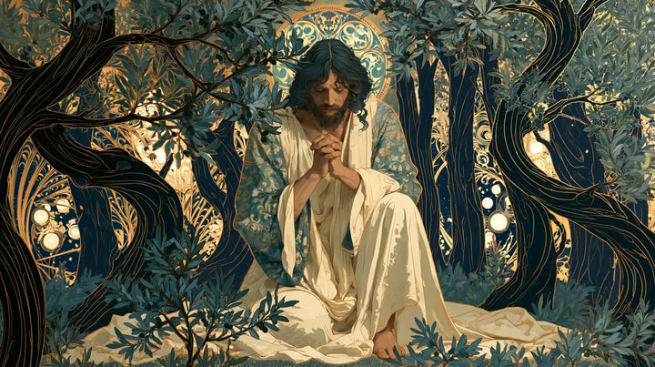 Jesus in Gethsemane - Sacred Art Nouveau · Landscape n° 11