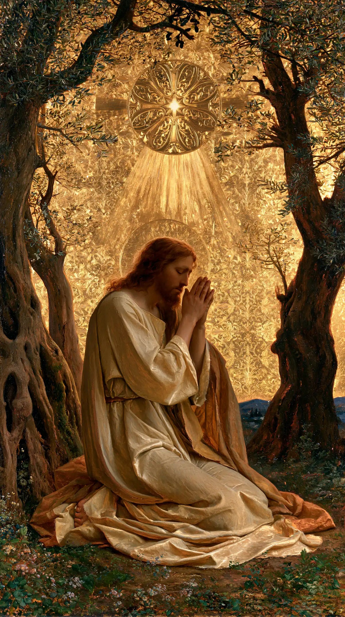 Jesus in Gethsemane - Sacred Gold · Portrait n° 6