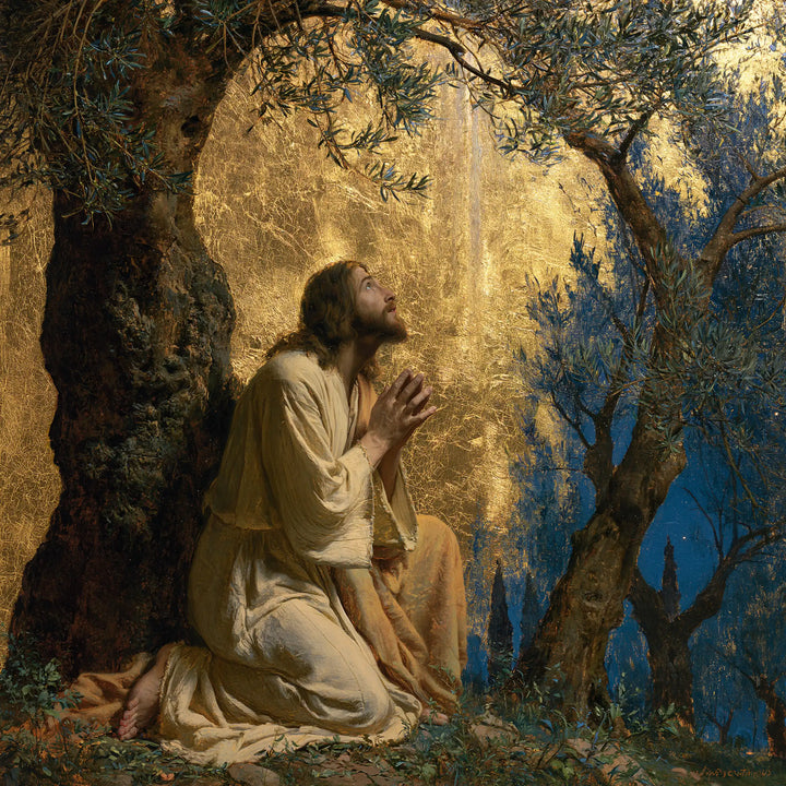 Jesus in Gethsemane - Sacred Gold · Square n° 2