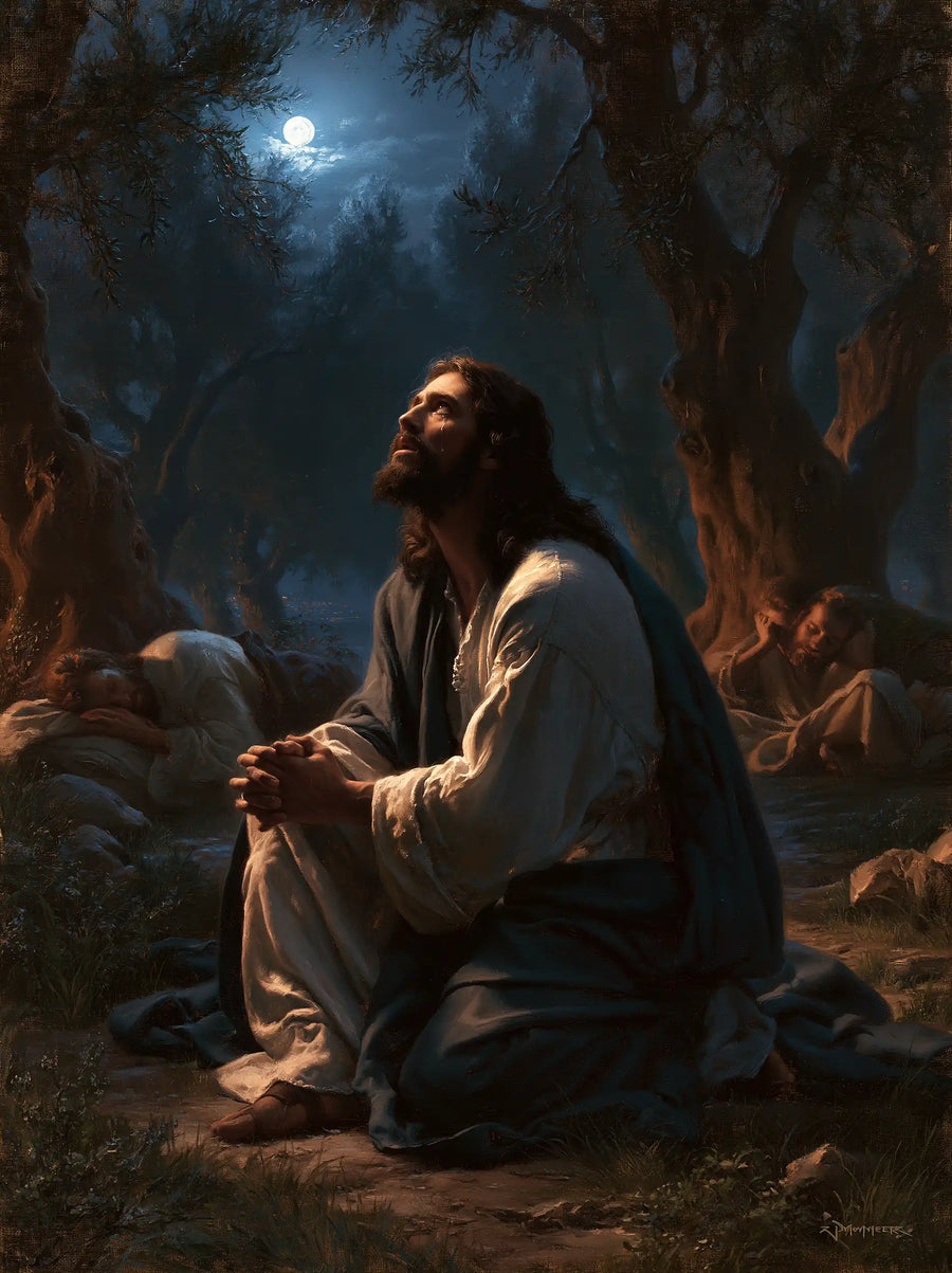 Jesus in Gethsemane — Orison beside Night Roots