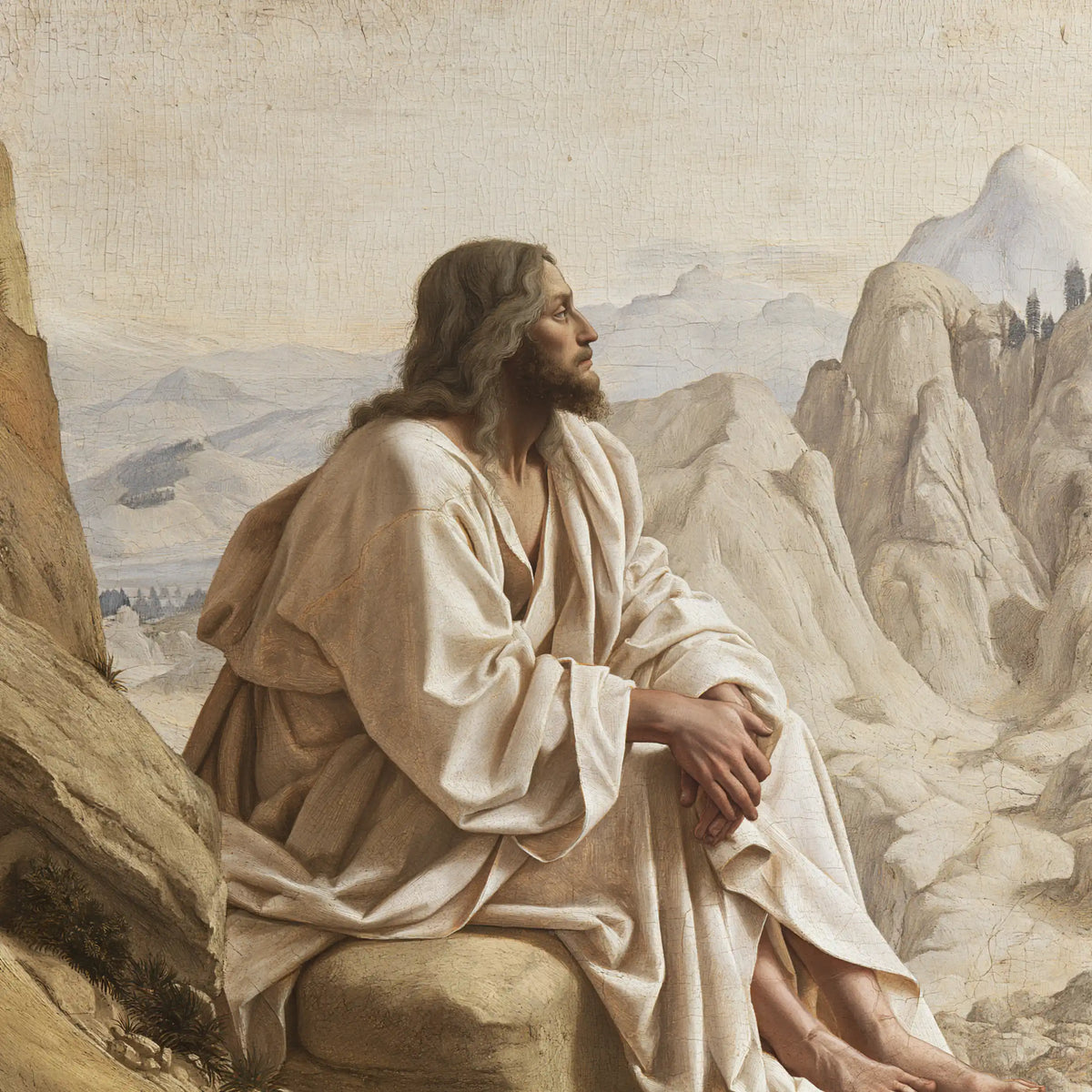 Jesus in the Desert — The Gaze in the Pearly Day