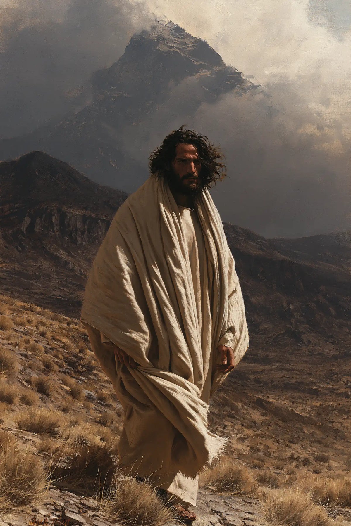 Jesus in the Desert — At the Foot of the Silent Mountain