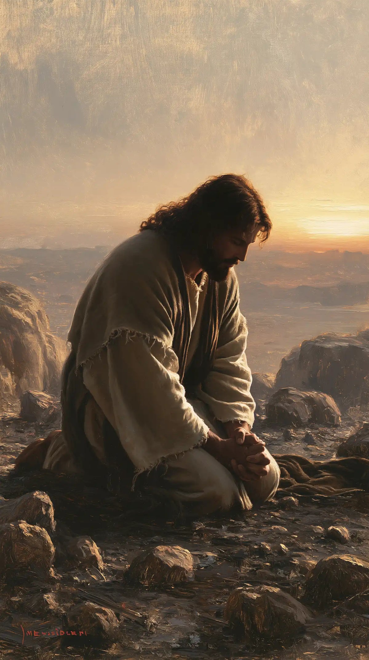 Jesus in the Desert — Hands Laid Down in Silence