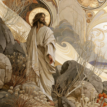 Jesus in the Desert - Sacred Art Nouveau · Square n° 1