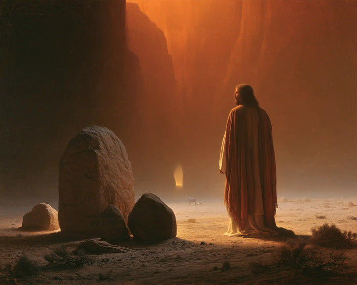 Jesus in the Desert — A Presence in the Cleft of Russet Light