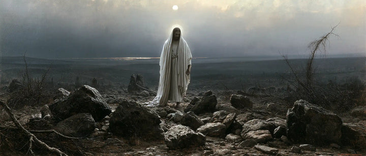 Jesus in the Desert — The White Presence among the Black Stones