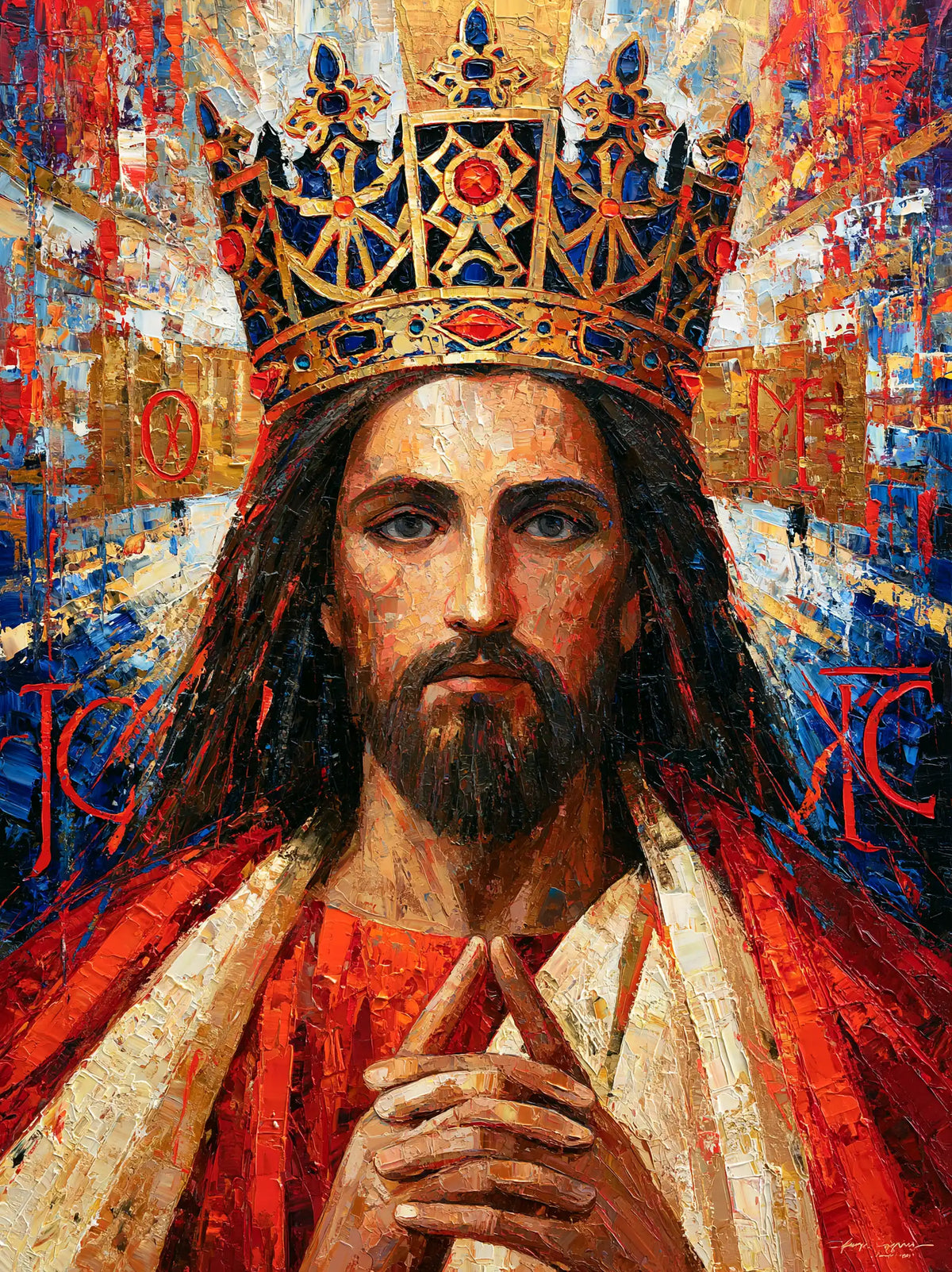 Jesus the King — Hands at the Centre of Colour