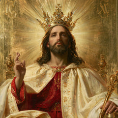 Jesus the King — Ivory Beside Crimson Velvet