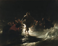Jesus Walking on Water — Radiance beneath the Shadowed Cloak