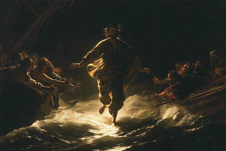 Jesus Walking on Water - Caravaggio Tenebrism · Landscape n° 12